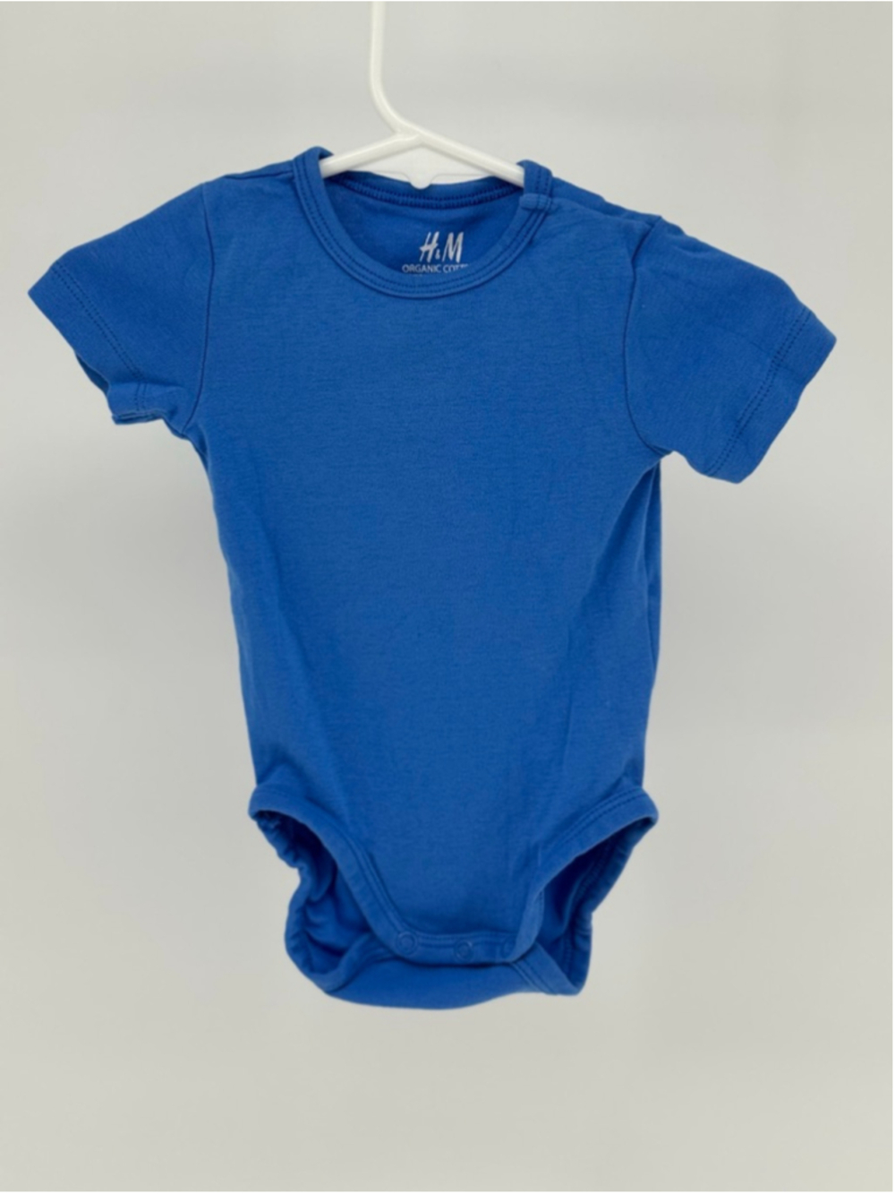 Baby H&M Blue Organic Cotton Short Sleeve Bodysuit 3-6 Months